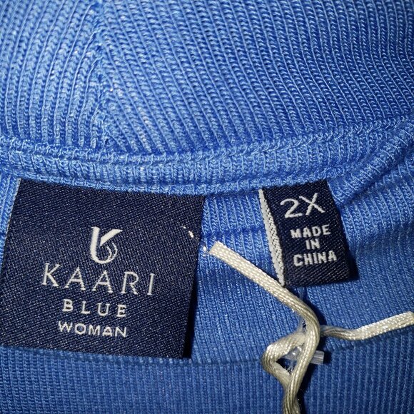 NWT Kaari Blue Cold Shoulder Long Sleeve Mock Neck Tunic Top - 2X - Picture 6 of 6